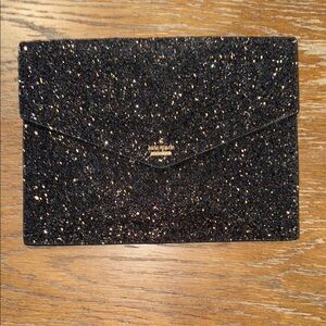 Kate Spade Black Glitter Clutch